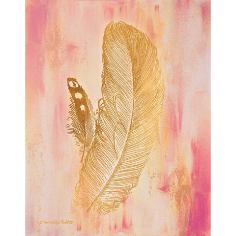 Gold on Pink II Black Modern Wood Framed Art Print with Double Matting by Babbitt, Gwendolyn