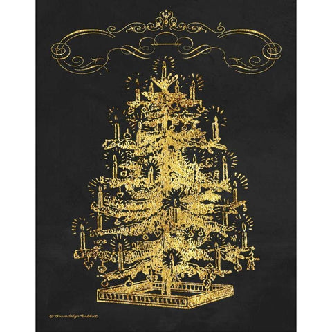 Gold Tree I Black Modern Wood Framed Art Print with Double Matting by Babbitt, Gwendolyn