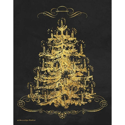 Gold Tree II White Modern Wood Framed Art Print by Babbitt, Gwendolyn