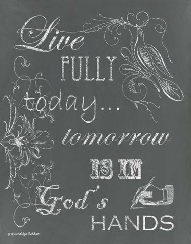 Live Fully Chalkboard White Modern Wood Framed Art Print with Double Matting by Babbitt, Gwendolyn