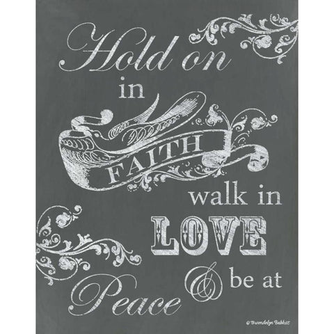 Hold on in Faith Black Modern Wood Framed Art Print with Double Matting by Babbitt, Gwendolyn