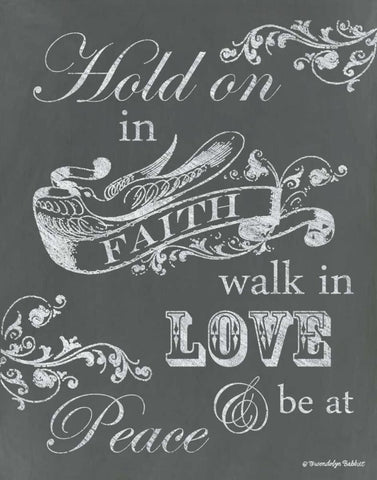 Hold on in Faith White Modern Wood Framed Art Print with Double Matting by Babbitt, Gwendolyn