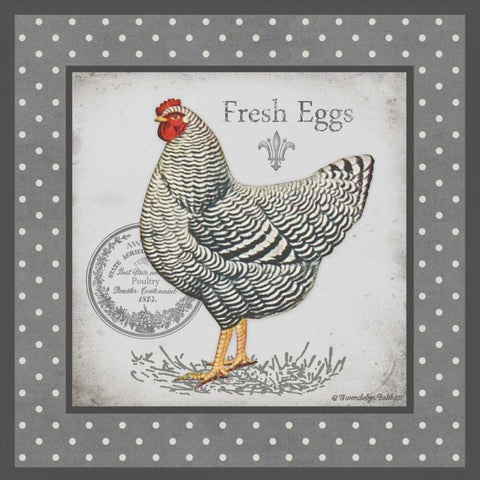 Farm Fresh Eggs II Black Ornate Wood Framed Art Print with Double Matting by Babbit, Gwendolyn