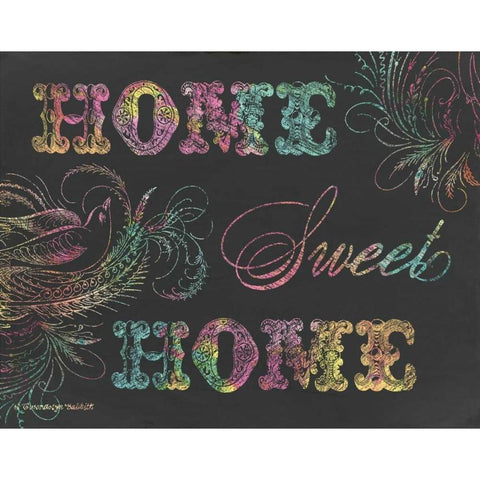 Home Sweet Home III Gold Ornate Wood Framed Art Print with Double Matting by Babbitt, Gwendolyn