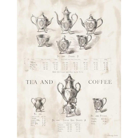 Tea and Coffee Gold Ornate Wood Framed Art Print with Double Matting by Babbitt, Gwendolyn