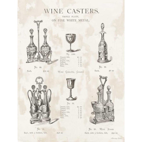 Wine Casters White Modern Wood Framed Art Print by Babbitt, Gwendolyn