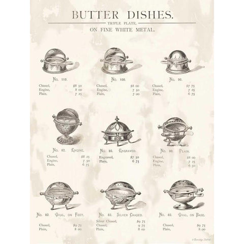 Butter Dishes White Modern Wood Framed Art Print by Babbitt, Gwendolyn