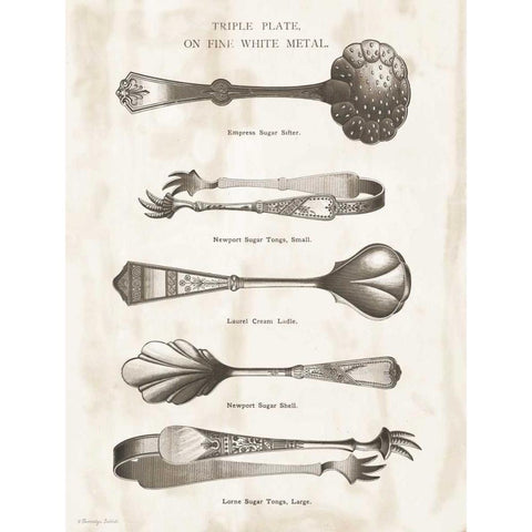 Serving Utensils I White Modern Wood Framed Art Print by Babbitt, Gwendolyn