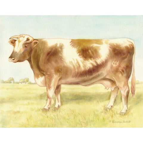 Cow White Modern Wood Framed Art Print by Babbitt, Gwendolyn