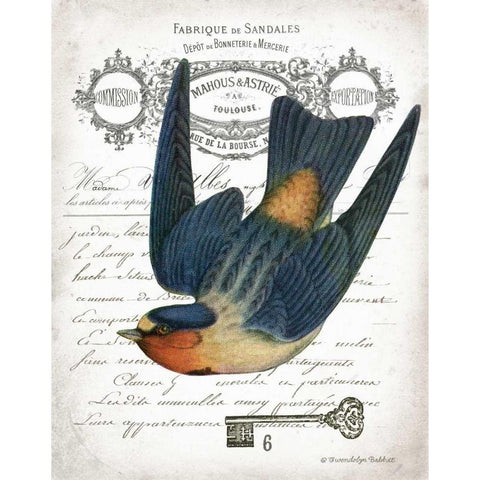 French Swallow I White Modern Wood Framed Art Print by Babbitt, Gwendolyn