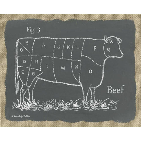 Cow on Burlap Black Modern Wood Framed Art Print with Double Matting by Babbitt, Gwendolyn