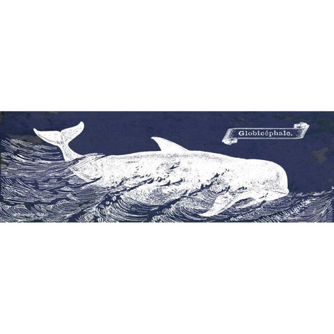 Indigo Whale I Black Modern Wood Framed Art Print with Double Matting by Babbitt, Gwendolyn