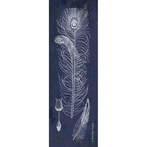 Indigo Feathers II Black Modern Wood Framed Art Print with Double Matting by Babbitt, Gwendolyn