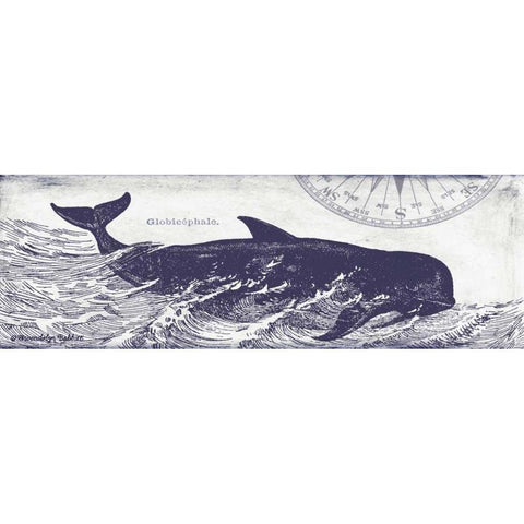 Whale on Cream I Gold Ornate Wood Framed Art Print with Double Matting by Babbitt, Gwendolyn