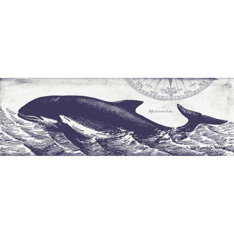 Whale on Cream II White Modern Wood Framed Art Print by Babbitt, Gwendolyn