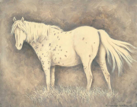 Classic Horse White Modern Wood Framed Art Print with Double Matting by Babbitt, Gwendolyn