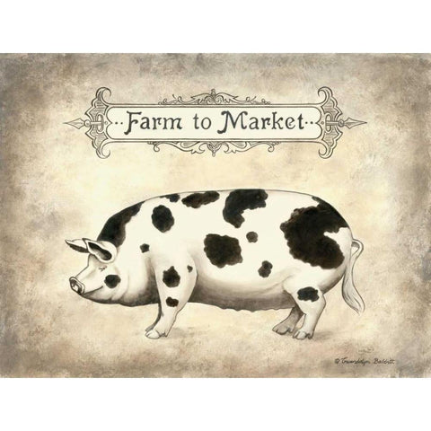 Farm to Market Gold Ornate Wood Framed Art Print with Double Matting by Babbitt, Gwendolyn