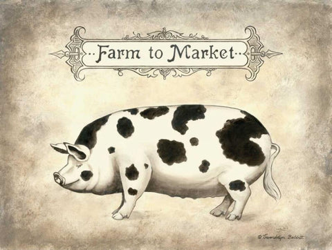 Farm to Market White Modern Wood Framed Art Print with Double Matting by Babbitt, Gwendolyn