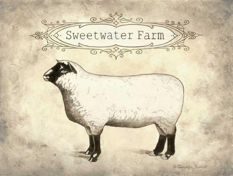 Sweetwater Farm Black Ornate Wood Framed Art Print with Double Matting by Babbitt, Gwendolyn