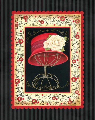 Dressed in Red I Black Ornate Wood Framed Art Print with Double Matting by Babbitt, Gwendolyn