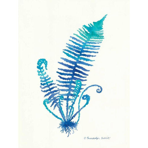 Ombre Fern II White Modern Wood Framed Art Print by Babbitt, Gwendolyn