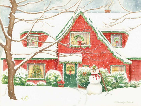Home for Christmas White Modern Wood Framed Art Print with Double Matting by Babbitt, Gwendolyn