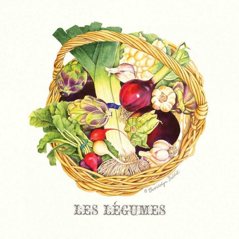 Les Legumes White Modern Wood Framed Art Print by Babbitt, Gwendolyn