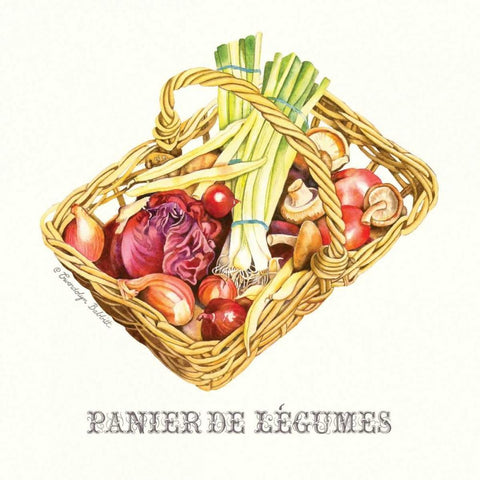 Panier de Legumes White Modern Wood Framed Art Print by Babbitt, Gwendolyn