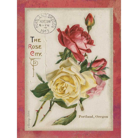 Rose City II Gold Ornate Wood Framed Art Print with Double Matting by Babbitt, Gwendolyn