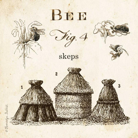 Bee Fig 4 Black Modern Wood Framed Art Print with Double Matting by Babbitt, Gwendolyn