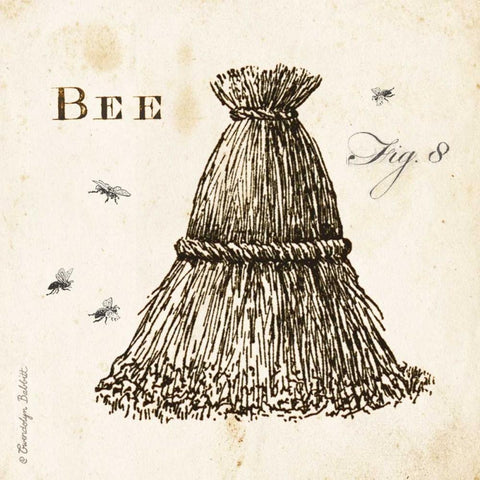 Bee Hive Fig 8 Black Ornate Wood Framed Art Print with Double Matting by Babbitt, Gwendolyn