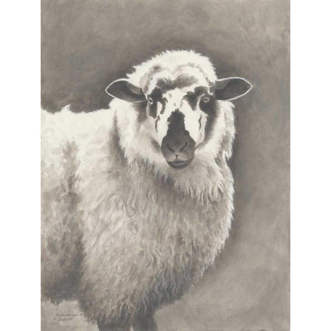 Heirloom Madras Sheep White Modern Wood Framed Art Print by Babbitt, Gwendolyn