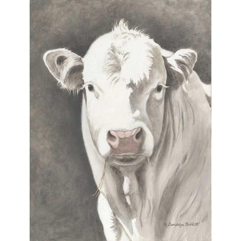 White Bull White Modern Wood Framed Art Print by Babbitt, Gwendolyn