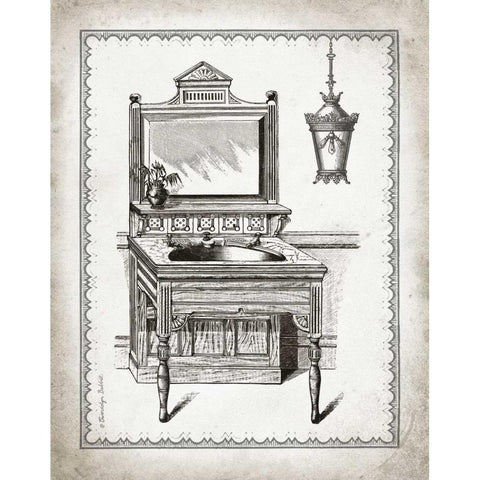 Victorian Sink I Black Modern Wood Framed Art Print with Double Matting by Babbitt, Gwendolyn