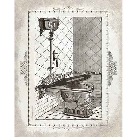 Victorian Toilet I Black Modern Wood Framed Art Print with Double Matting by Babbitt, Gwendolyn