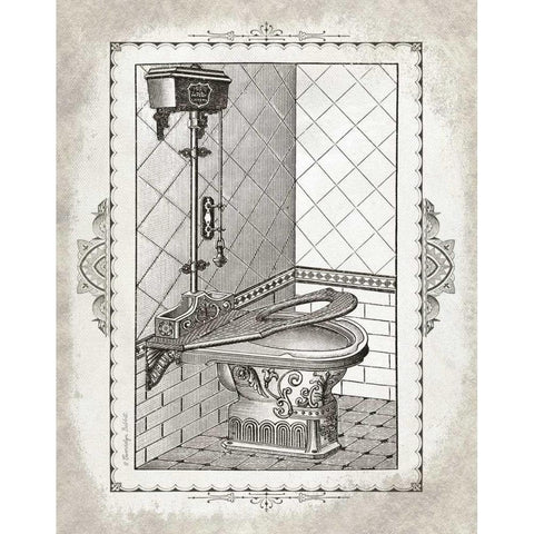 Victorian Toilet II White Modern Wood Framed Art Print by Babbitt, Gwendolyn