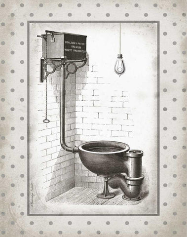 Water Closet I Black Ornate Wood Framed Art Print with Double Matting by Babbitt, Gwendolyn