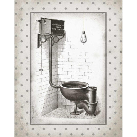 Water Closet I White Modern Wood Framed Art Print by Babbitt, Gwendolyn