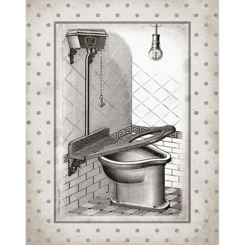 Water Closet II Black Modern Wood Framed Art Print with Double Matting by Babbitt, Gwendolyn