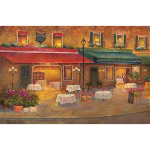 Dining in Paris I Gold Ornate Wood Framed Art Print with Double Matting by Bailey, Carol