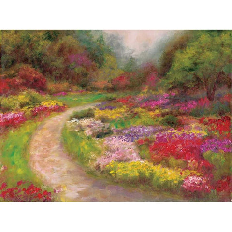 Butchart Gardens Gold Ornate Wood Framed Art Print with Double Matting by Bailey, Carol