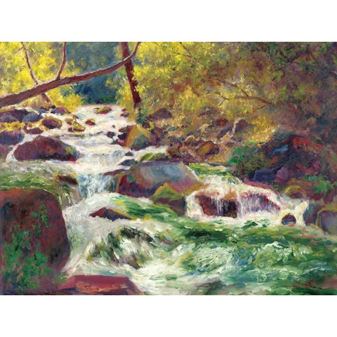 Mountain Stream White Modern Wood Framed Art Print by Bailey, Carol