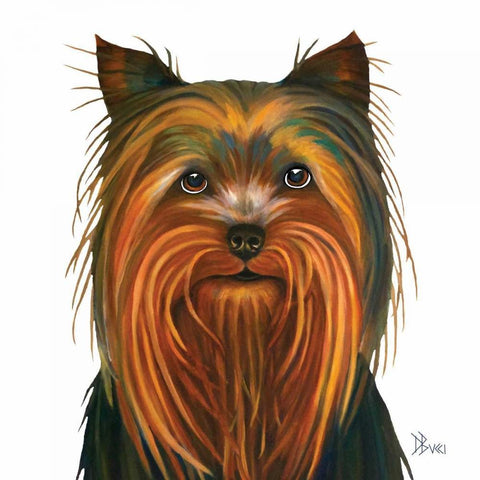 Yorkie Black Ornate Wood Framed Art Print with Double Matting by Bucci, Debra