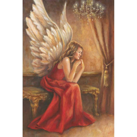 Angel White Modern Wood Framed Art Print by Belamar, Ella