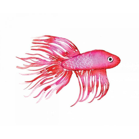 Deep Sea Pink Fish White Modern Wood Framed Art Print by Berrenson, Sara