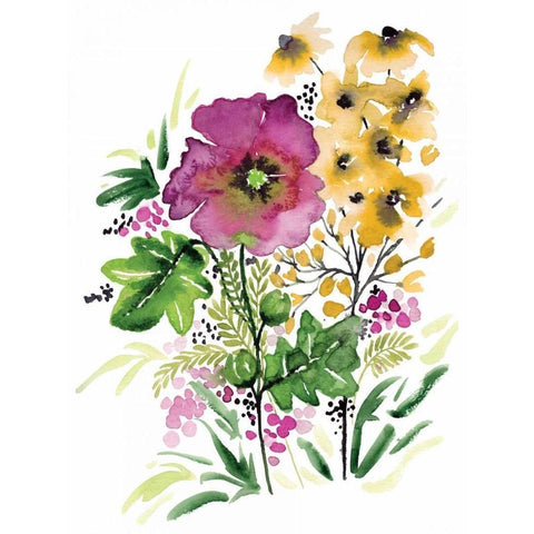 Purple Bliss Gold Ornate Wood Framed Art Print with Double Matting by Berrenson, Sara