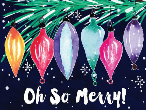 Oh So Merry White Modern Wood Framed Art Print with Double Matting by Berrenson, Sara