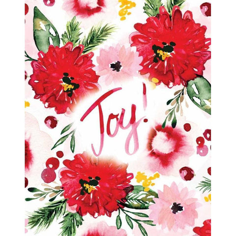 Christmas Floral II Black Modern Wood Framed Art Print with Double Matting by Berrenson, Sara