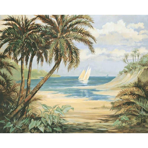 Palm Bay Black Modern Wood Framed Art Print by Brent, Paul