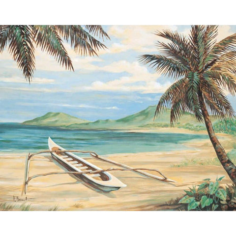 Outrigger Cove Black Modern Wood Framed Art Print with Double Matting by Brent, Paul